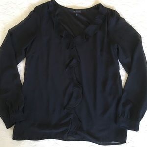 THE LIMITED Black Sheer Chiffon L/S Top Women’s S